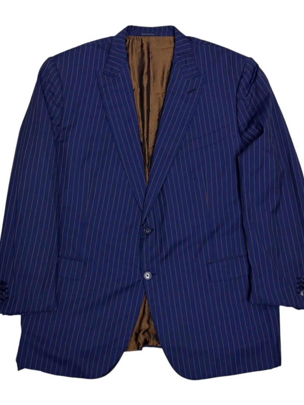 ZEGNA Wool Blazer Sport Coat Luxury Designer Pinstripe Blue Business Jacket 48L